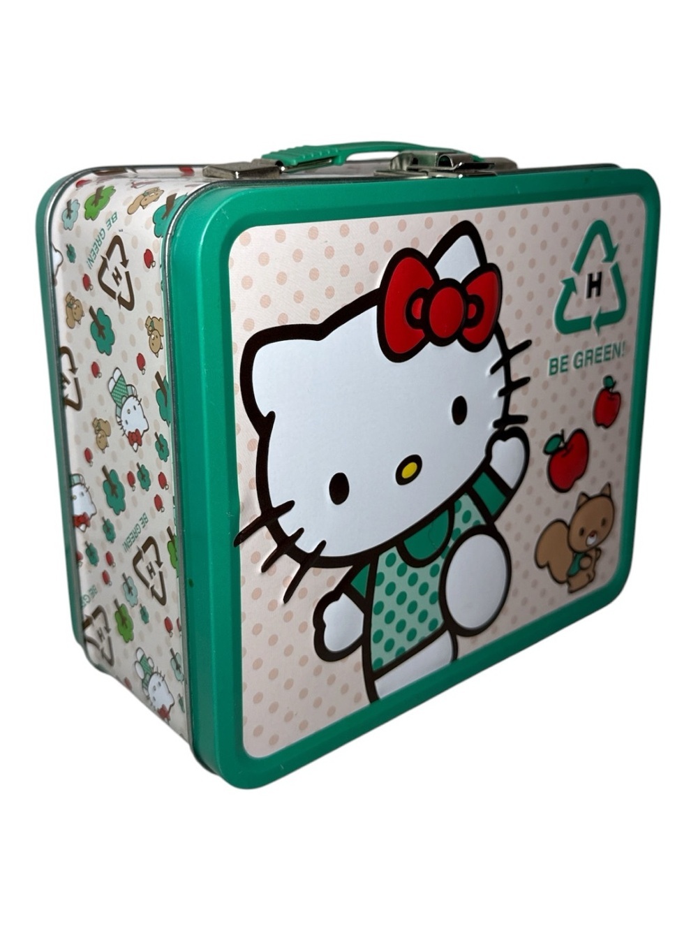 Hello Kitty Vintage 2010 "Be Green" Tin Lunch Box Metal